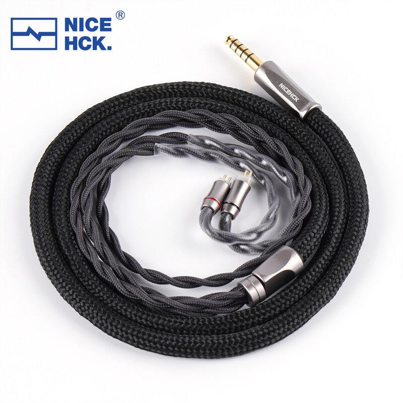 NiceHCK AceOrpheus-Cable de auriculares insignia 8N OCC IEM, MMCX/0,78mm/PentaconnEar para SR5 White Tiger Performer8 NEKO S12 Pro