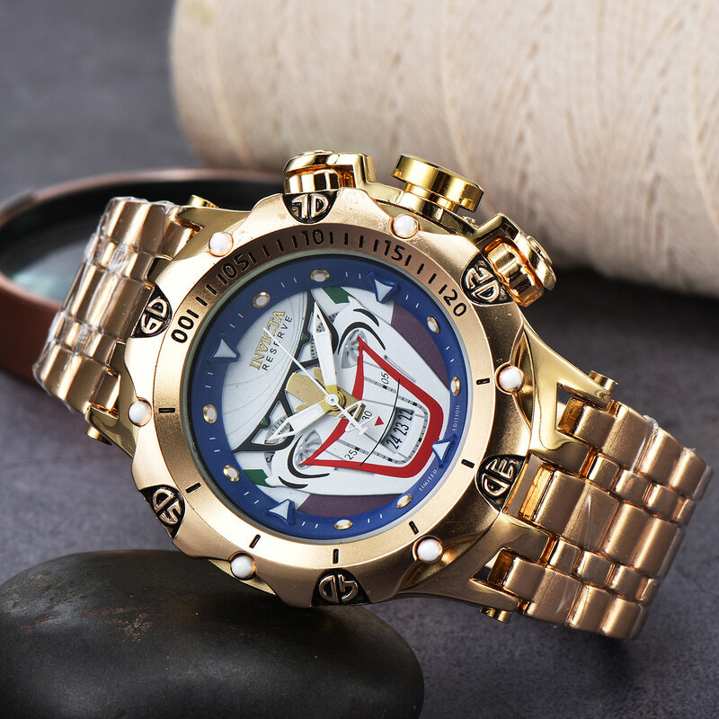 Luxury Men's Watch Chronograph Quartz Watch Business Casual Stainless Steel Strap Waterproof Watch