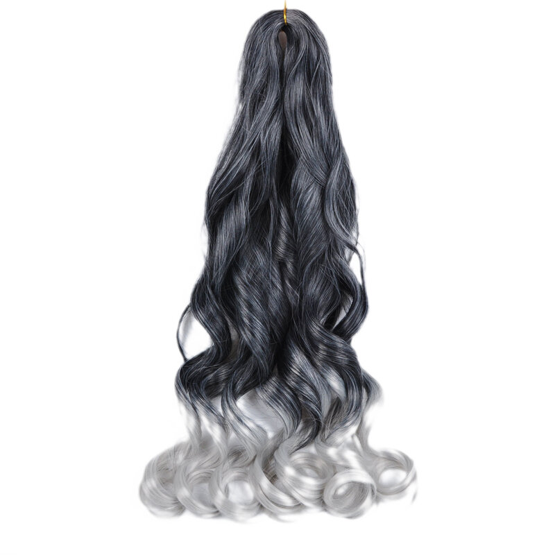 Curly Crochet Braiding Hair Synthetic Loose Wave Ombre Braids Hair for Women Spiral Curls Pre Stretched Hair Extensions