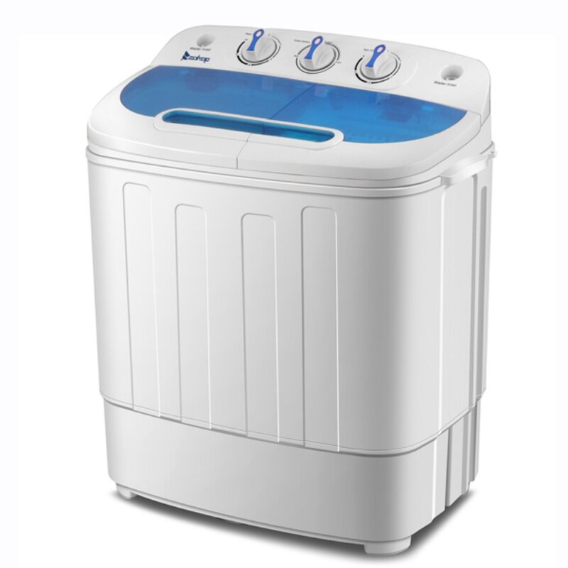 Wasmachine, Twin Tub Met Ingebouwde Afvoerpomp XPB46-RS4 13lbs Semi-Automatische Ons Standaard, Wasmachine