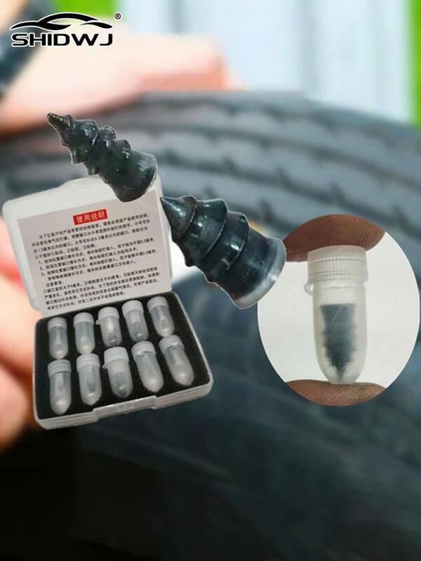 Tornillo autorroscante Universal para reparación de neumáticos de motocicleta, herramienta de goma suave, de plástico, 10 piezas