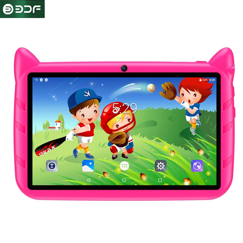Tablet PC 7 inci Quad Core, Tablet pendidikan anak belajar anak Android 9.0 Quad Core RAM 2GB ROM 32GB