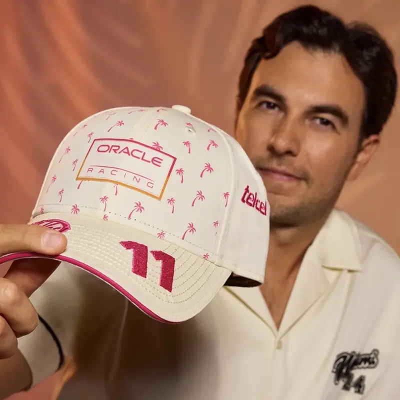 หมวกแก๊ป F1 checoo Perez Miami GP หมวกทีมบูลหมวกเบสบอลหมวกสูงสุด Verstappen Miami GP Formula One Accessories
