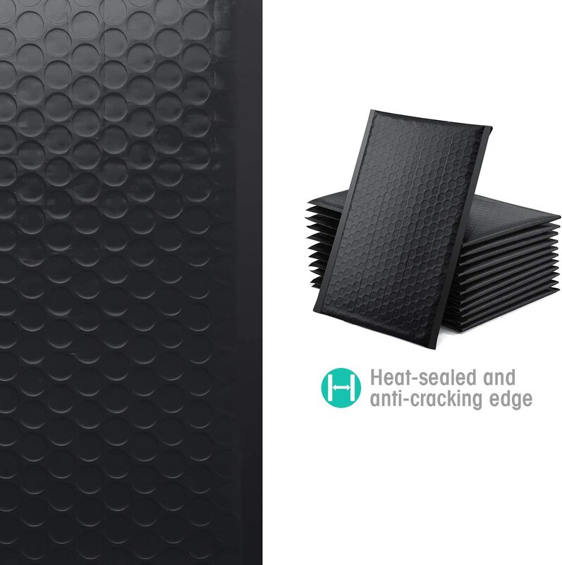100 Packs Bubble Mailers Zwarte Verpakking Tassen Voor Relatiegeschenken Enveloppen Sieraden Pakket Ziplock Zak Anti-Extrusie Waterdicht