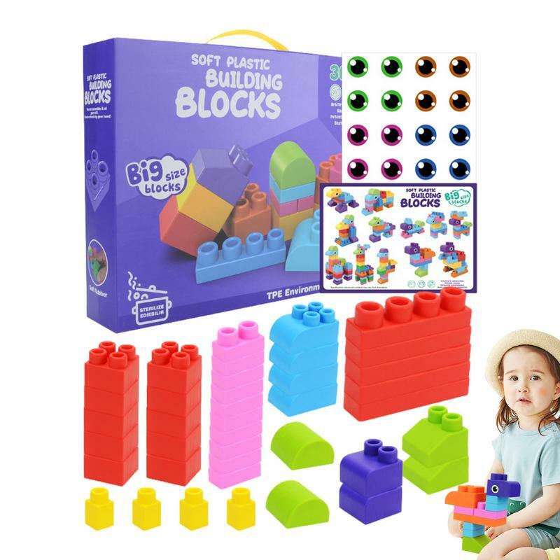 Blok bangunan besar susun lembut blok bangunan Set mainan pendidikan besar pembelajaran dini Mainan konstruksi untuk anak-anak