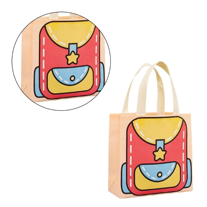 لطيف حقيبة يد لون الدوبامين للأطفال الأطفال حقيبة تسوق عطلة مهرجان شنطة هدايا حقيبة حزمة متعددة الاستخدامات E74B