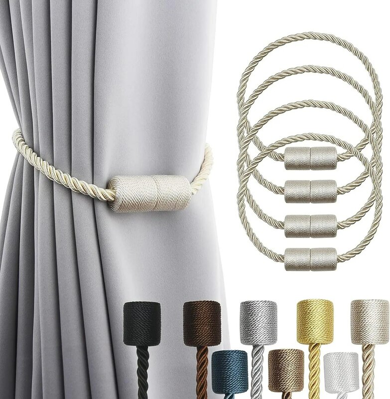 Cuerda para cortina de columna colgante magnético, ganchos para Cortinas de bolas, hebilla de cierre, Accesorios de Clip, 1 ud.