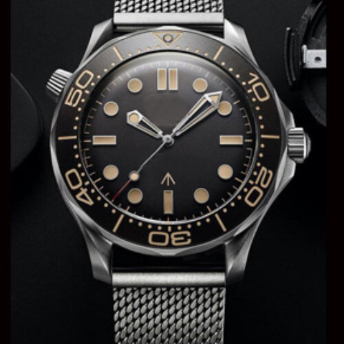 Relógio mecânico impermeável masculino, movimento automático, lona de aço, relógios de pulso masculinos, limitado 007, 904L