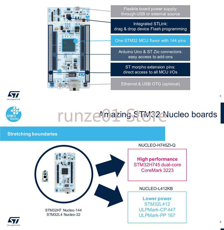 NUCLEO-L496ZG luar rak menggunakan STM32L496ZGTP MCU untuk mendukung pengembangan papan Arduino