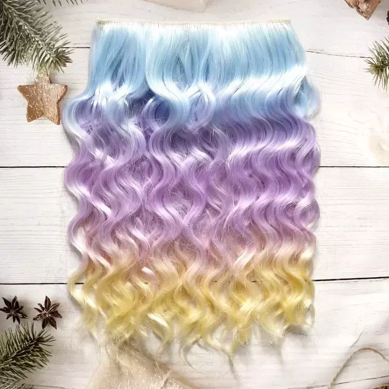 Cotton doll wig, long curly hair row, hair extensions, hair extensions, dyed gradient soft silk DIY wig