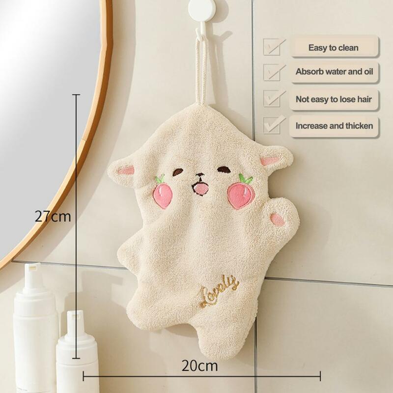 Towel with Lanyard Super Absorbent Towel Super Absorbent Cartoon Hand Towels for Kids Home Quick-drying Thickened Double Layered