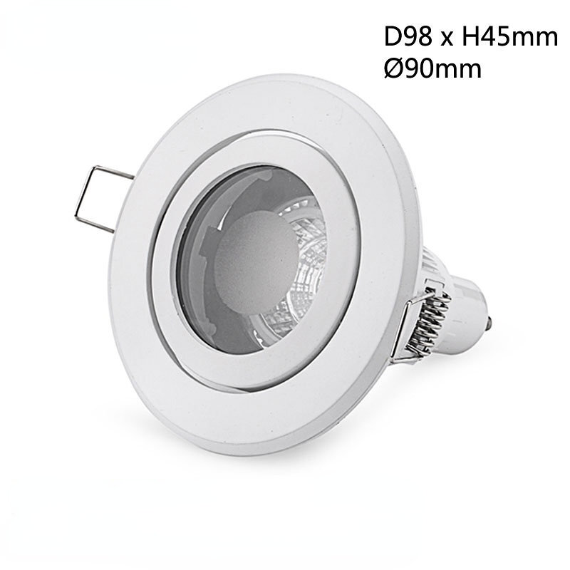 Dophouder Gu10 Mr16 Ip44 Lamp Montage Spot Verlichting Frame Basis Zand Nikkel Ronde Inbouw Downlight Behuizing
