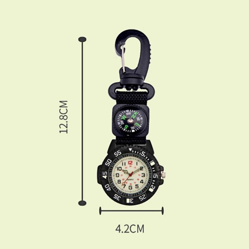 Orologio da tasca al quarzo Vintage orologio da tasca Unisex bussola luminosa zaino da trekking all'aperto orologio da tasca con moschettone
