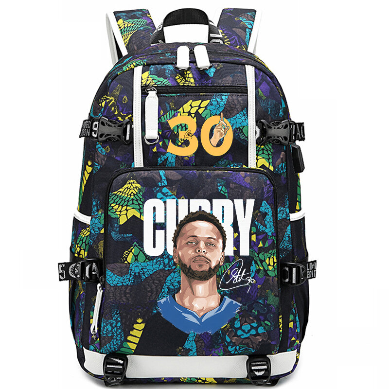 Bolsa escolar de grande capacidade para estudante, Curry Avatar Print, Outdoor Travel Bag