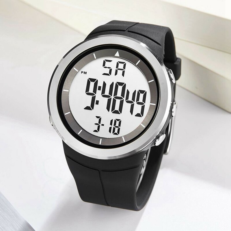 Reloj deportivo militar para hombre, pulsera de silicona con pantalla Led, resistente al agua hasta 50m, despertador multifuncional