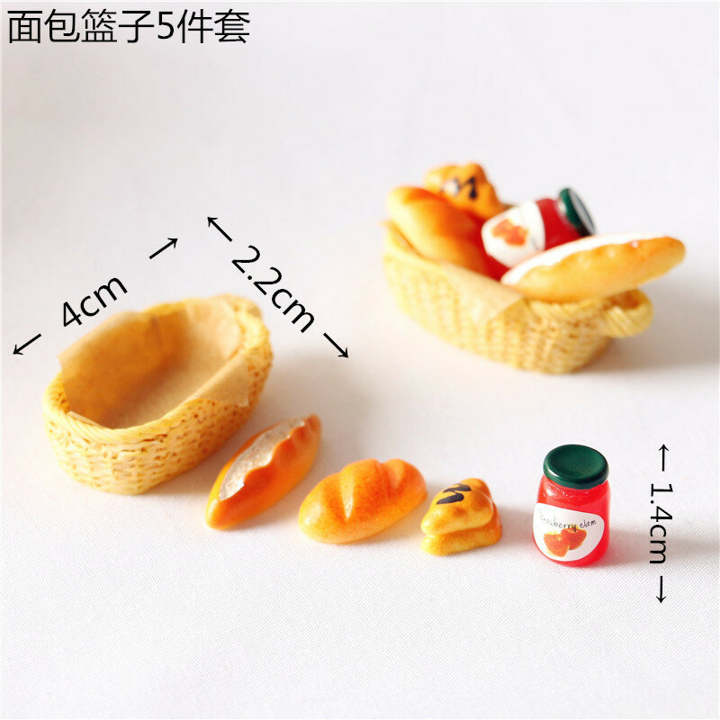 1Set 1:12 Miniatur Rumah Boneka Roti Selai Minum Cangkir Jus Boneka Dapur Makanan Aksesori Simulasi Mainan Dapur