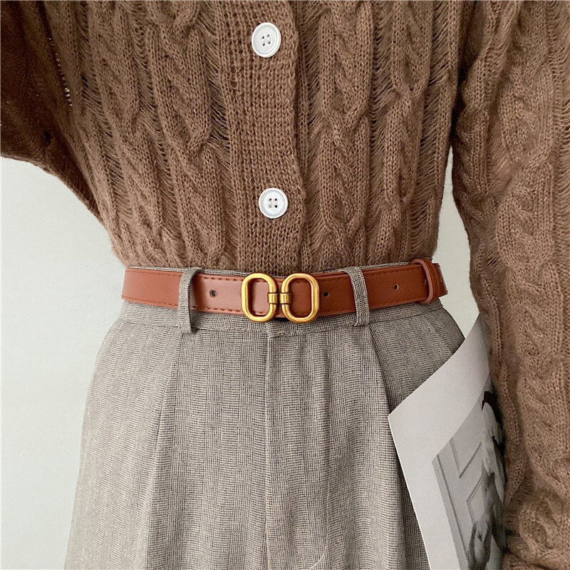Cinturón de cuero Pu de alta calidad para mujer, cinturón suave, versión coreana, informal, versátil