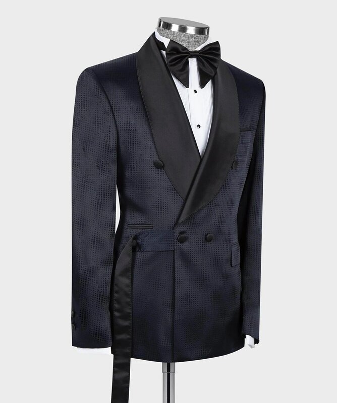 Gentleman Glen Check ślubne garnitury męskie Slim Fit szyte na miarę nowy pan młody 2-częściowy formalne okazje Party kostium piosenkarza wykonane