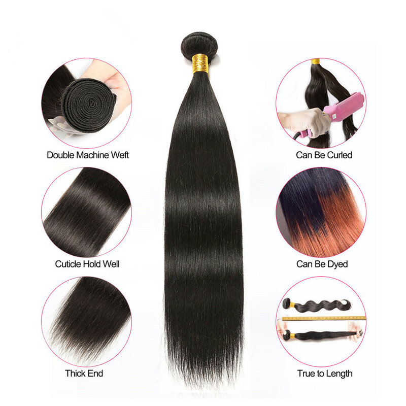 10-30 Inch Great Straight Human Hair Bundles Sale Brazillian 100% Remy Hair Bone Straight Bundles Natural Color Hair Extension