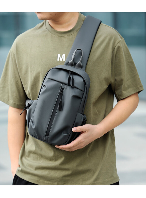 SWISS MILITARY Waterproof Men's Chest Bag Outdoor Sports Bag Crossbody Bags for Men Business Solid Color Shoulder Bag