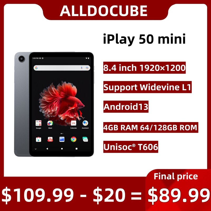 Alldocube-Tableta iPlay 50 Mini de 8,4 pulgadas, Tablet con Android 13, Widevine L1, 4GB de RAM, 64/128GB de ROM, T606 Tiger, 4000mAh, SIM Dual, 4G, LTE