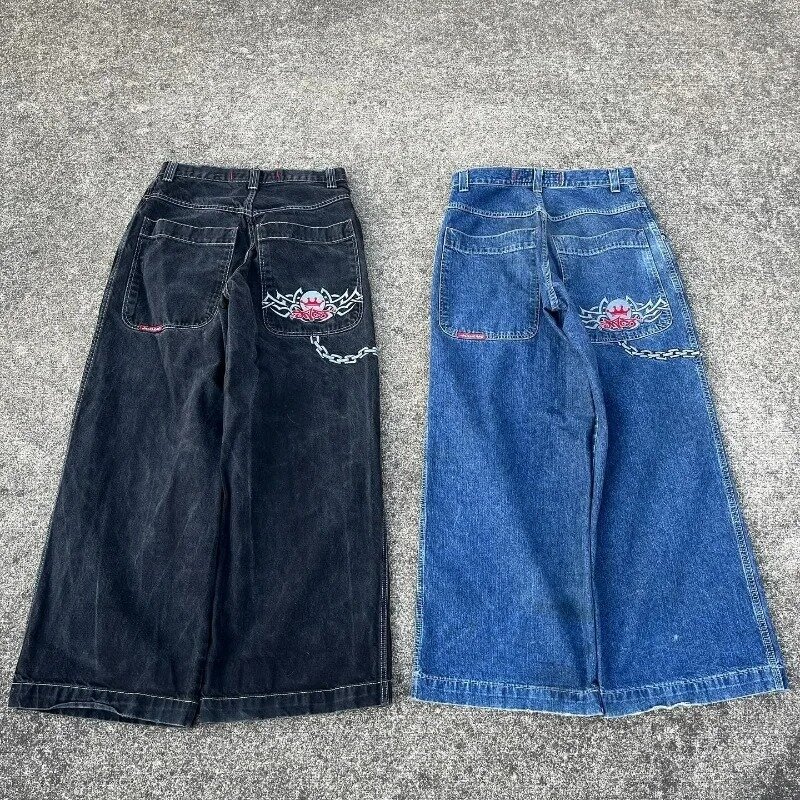 Europejska i amerykańska moda uliczna Marka Oversized Jeans Mężczyźni Y2k Harajuku Retro Luźne Casualowe Proste Szerokie Nogawki Spodnie Kobiety