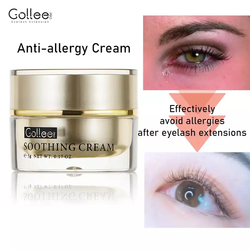 Crema Anti-allergia Gollee dopo la colla per ciglia previene le irritazioni degli occhi colla Anti-arrossamento e gonfiore estensioni delle ciglia allergia