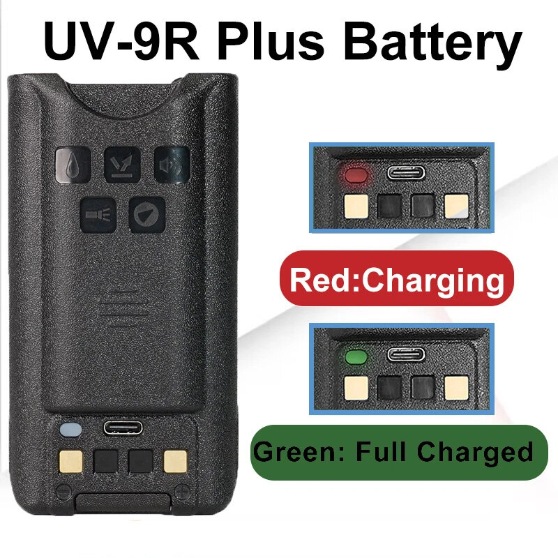 Baofeng UV-9R Pro Type-C Charging Battery UV-9R Plus Enlarge High Capacity Thick Batteries BL-9 UV9R PRO V1 V2 Radio Replacement