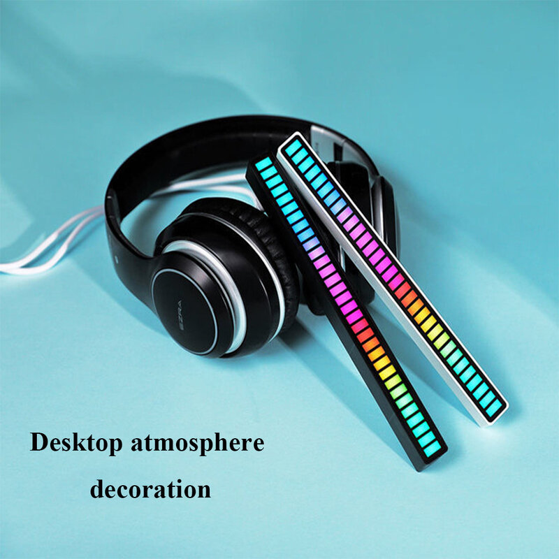 Barra de lámpara de ritmo musical activada por RGB, luces LED de Ambiente, USB, recargable por USB, luz ambiental colorida