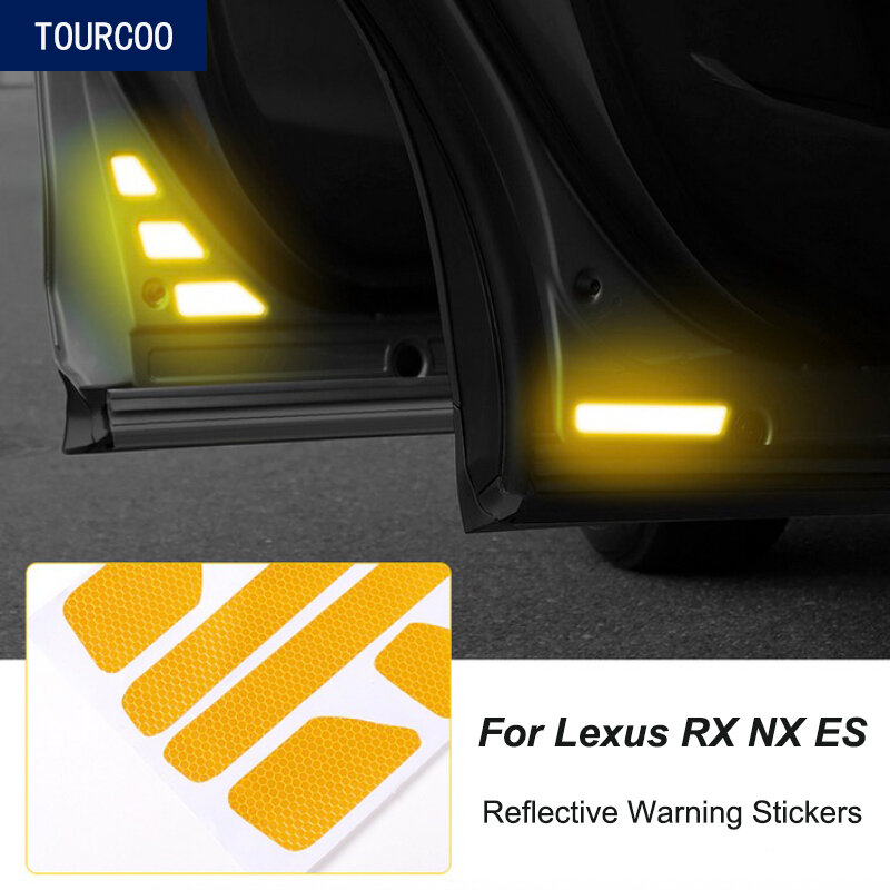 Door Reflective Safety Warning Sticker for NX260 ES200 RX300 NX350h Interior Modification Decor Stickers