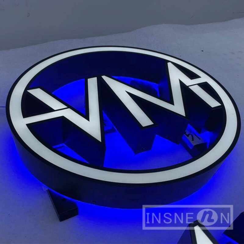 Niestandardowy świecący akrylowy świecący charakter 3D wodoodporny sklepie detalicznym oznakowanie Logo kanału firmy biurowej