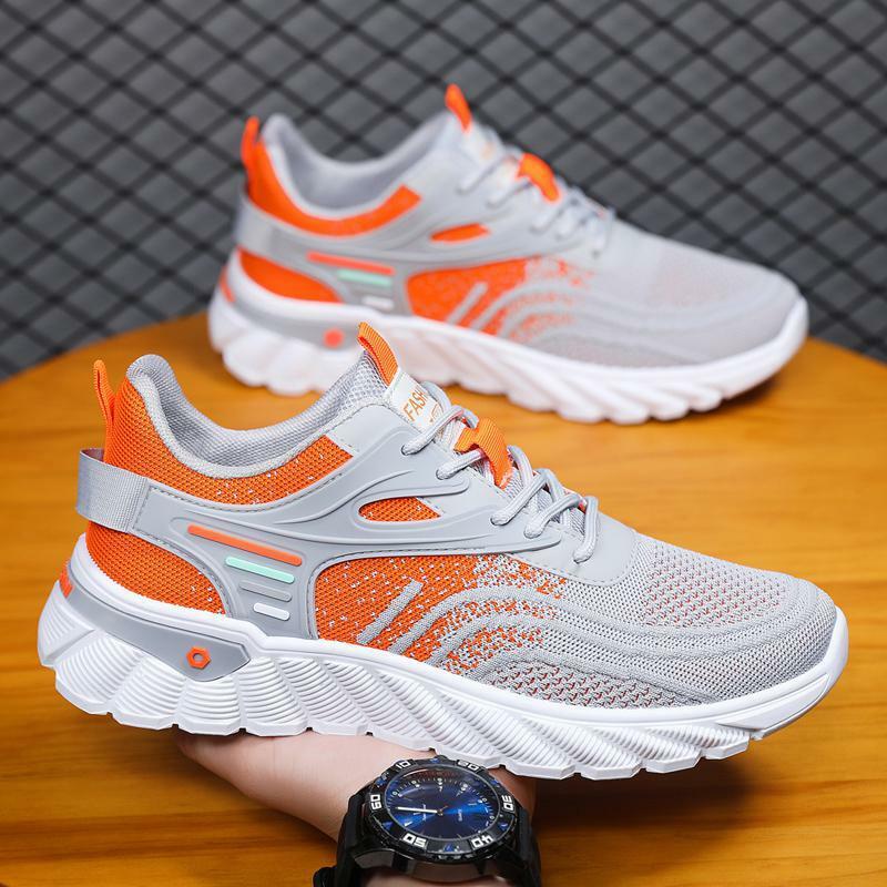 Men's Shoes Autumn Leisure Running Leather Facing Wear-Resistant Sports Men's Height Increasing White Clunky Trendy Shoes Bo