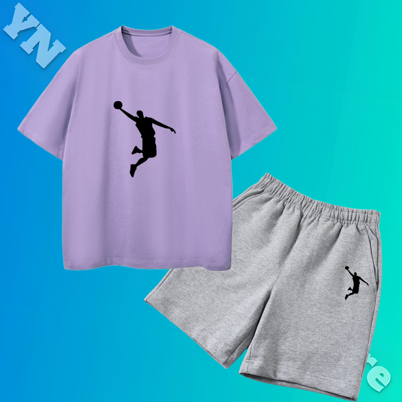 2024 New Kids Boys Girls Summer Casual Sports Print Short Sleeve T-Shirt Tops with Beach Shorts Toddler Baby Clothing Sets