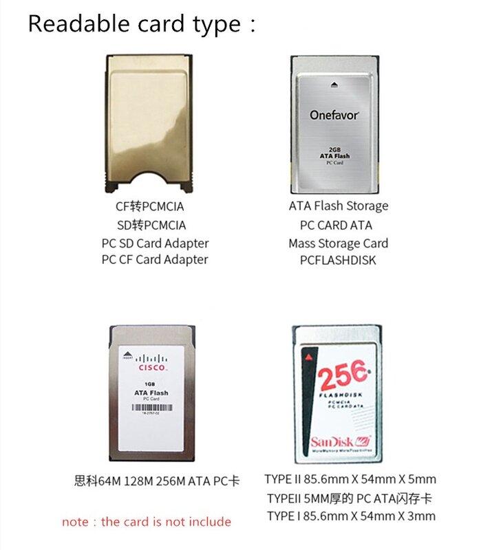 Adaptateur USB 2.0 vers PC ATA PCMCIA, disque flash, lecteur de carte mémoire Plug & Play