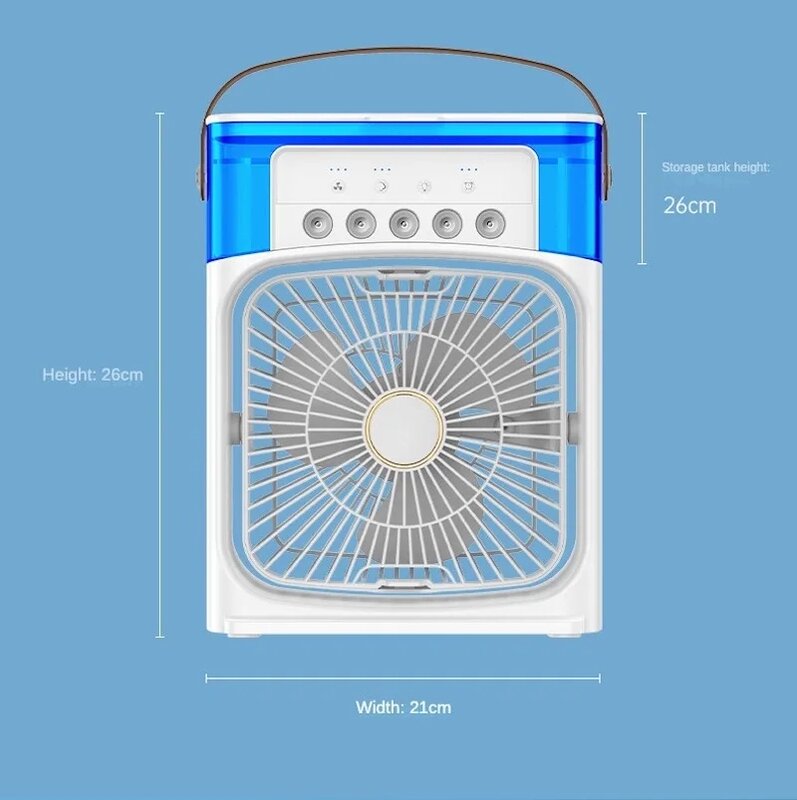 Ventilador portátil do humidificador do ar, refrigerador de ar pequeno, hydrocooling, 3 velocidades, para o escritório