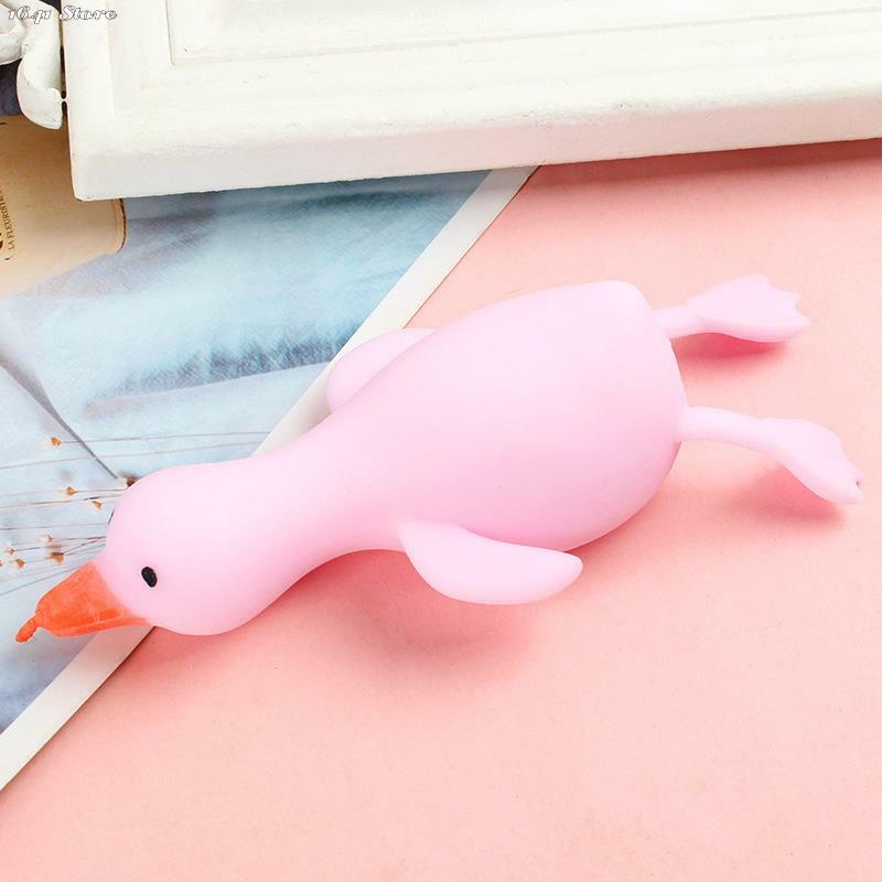 NEW 1Pc Duck Shape Toy Bounce And Decompression Big White Goose Cartoon Shape Pressure Relief Duck Lala Duck Random Color