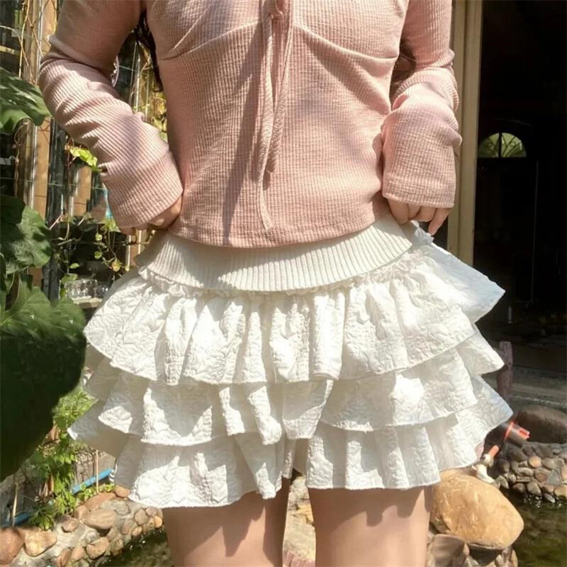 Celana pendek Gotik Lolita 2000s wanita gadis Kawaii Ruffle rok kue celana dalam labu celana renda Trim Bloomers keselamatan celana pendek