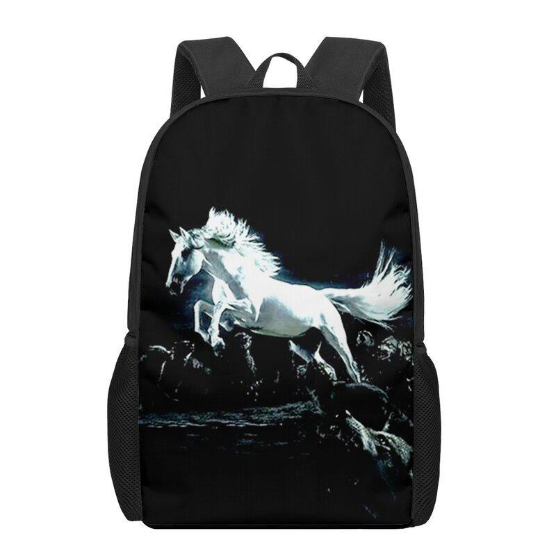 Школьный ранец с 3D рисунком лошади для девочек и мальчиков, повседневные сумки для книг, Детский рюкзак для мальчиков и девочек, школьные портфели большой вместимости