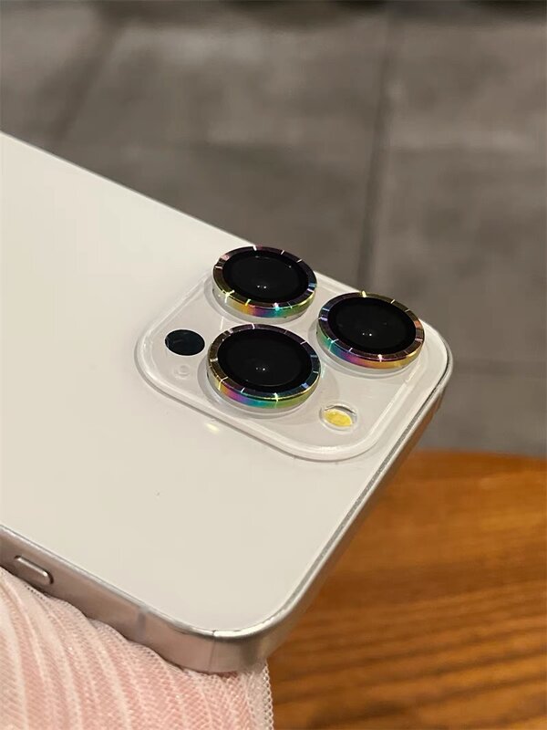 1ชุดอุปกรณ์ป้องกันเลนส์กล้องทำจากแก้ววงแหวนโลหะสำหรับ iPhone 13 12 15 PRO MAX 14 PLUS 14Pro 15Pro ขนาดเล็กฝาครอบ IPhone14