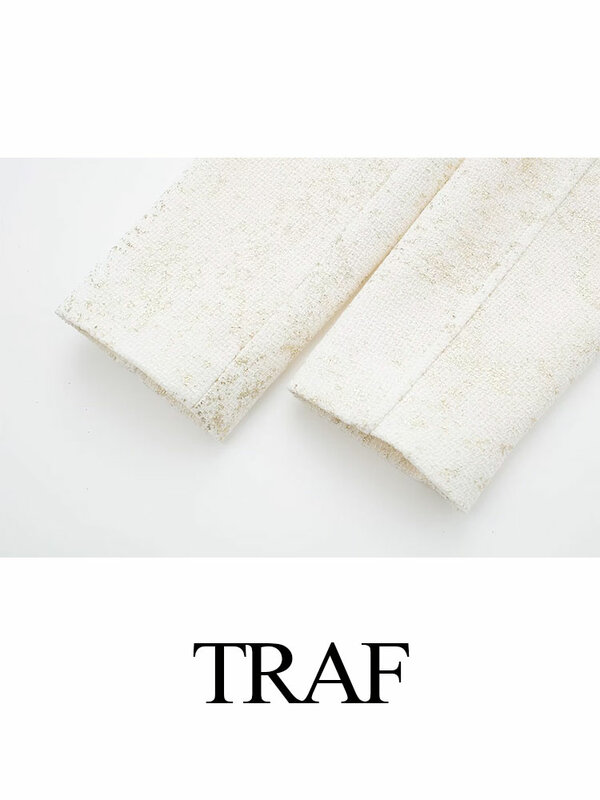 TRAF-Casaco de peito único solto feminino, gola O, selvagem, chique, elegante, top de cardigã feminino, tendência na moda, 2022