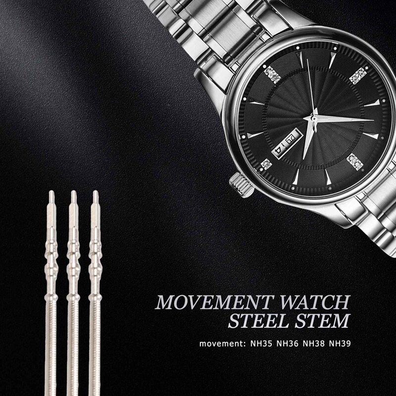 10 stuks uurwerk horloge stalen steel kroon kit horloge onderdelen nh35 nh36 nh38 nh39 movement horloge steel reserveonderdelen