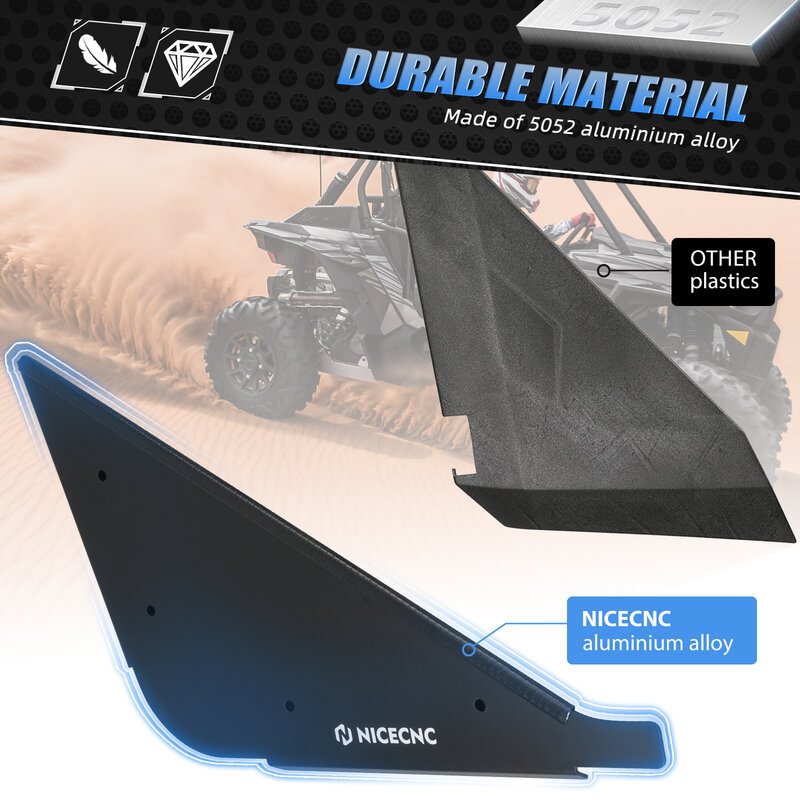 Paneles laterales de puerta para Polaris RZR XP 1000, placa de cubierta de aluminio para Polaris XP Turbo 2014-2023 RZR 900 S S4 UTV, accesorios