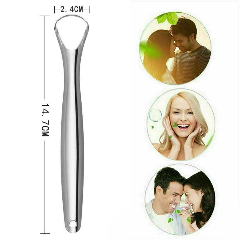 Stainless Steel Useful Tongue Scraper Cleaner Fresh Breath Cleaning Coated Tongue Oral Hygiene Care Tools