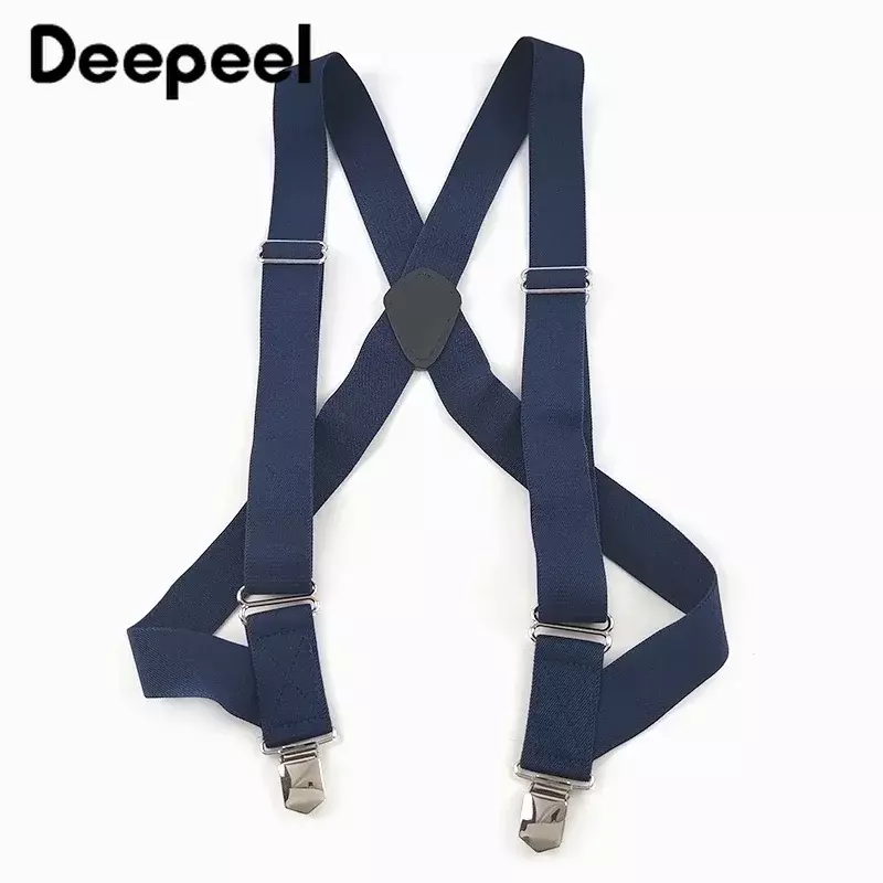 1Pc 3.5X125cm Mens Suspenders 2 Clips Adult Suspender X-Type Male Jockstrap  Elastic Adjustable Work Braces Jeans Strap