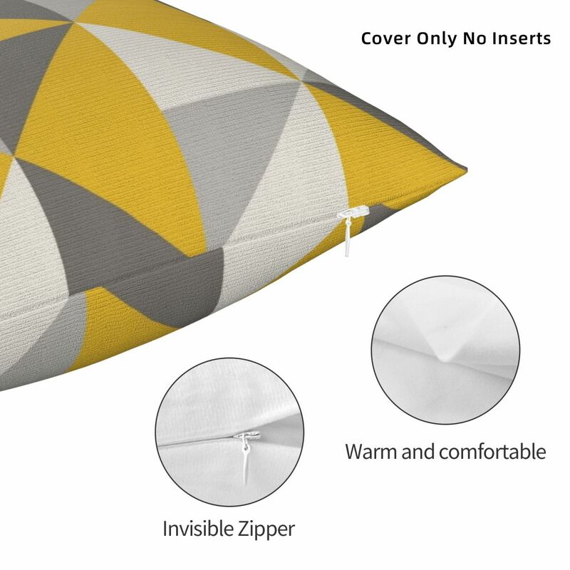 Retro Triangle Design Square Pillowcase Pillow Cover Polyester Cushion Decor Comfort Throw Pillow for Home Sofa