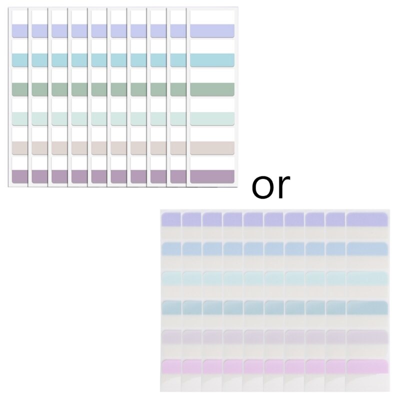 CPDD Morandi Juego etiquetas índice colores Adhesivo transparente Clasificación fácil para estudiantes