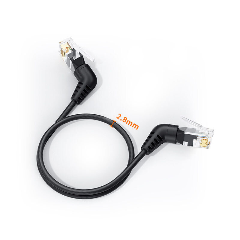 Сетевой кабель CAT6A с изгибом, провод с поворотом на 360 градусов, 10 ГГц, перемычки из чистой меди, тонкий сердечник RJ45 Broardband