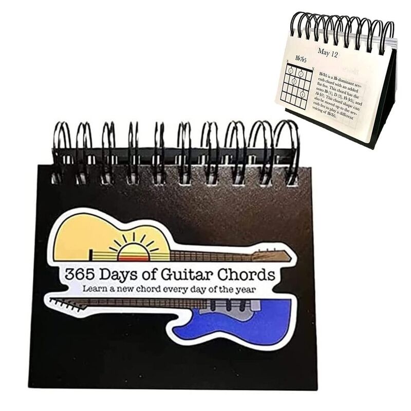 Acordes de guitarra Calendário para guitarra, decoração de escritório, novo estilo, presente criativo, diariamente, 365 dias, 2023