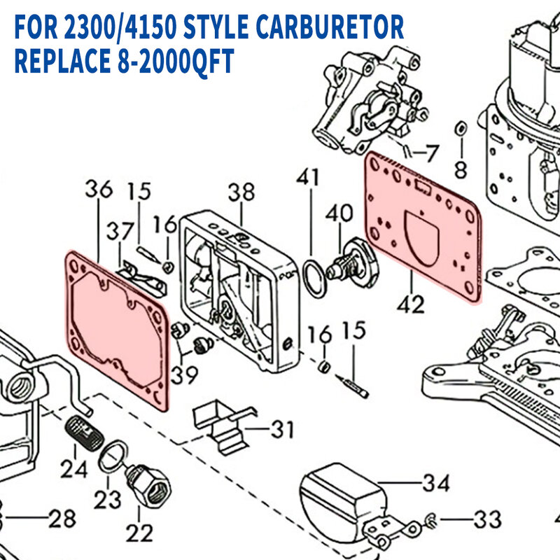 Snelbrandstoftechnologie 8-2000 Pakkingsassortiment Voor Carburateur In 2300/4150 Stijl