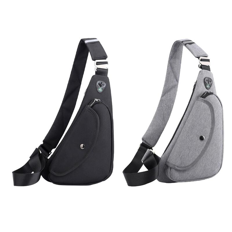 Sling Bag Men Chest Bag Adjustable Strap Crossbody Bag Shoulder Bag for Running Cycling Outside Mountaineering Backpacking